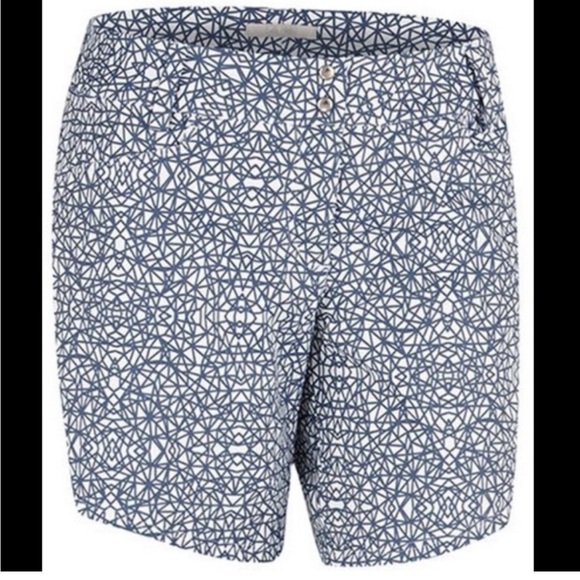 Adidas White/Blue Geometric pattern shorts - Picture 4 of 4